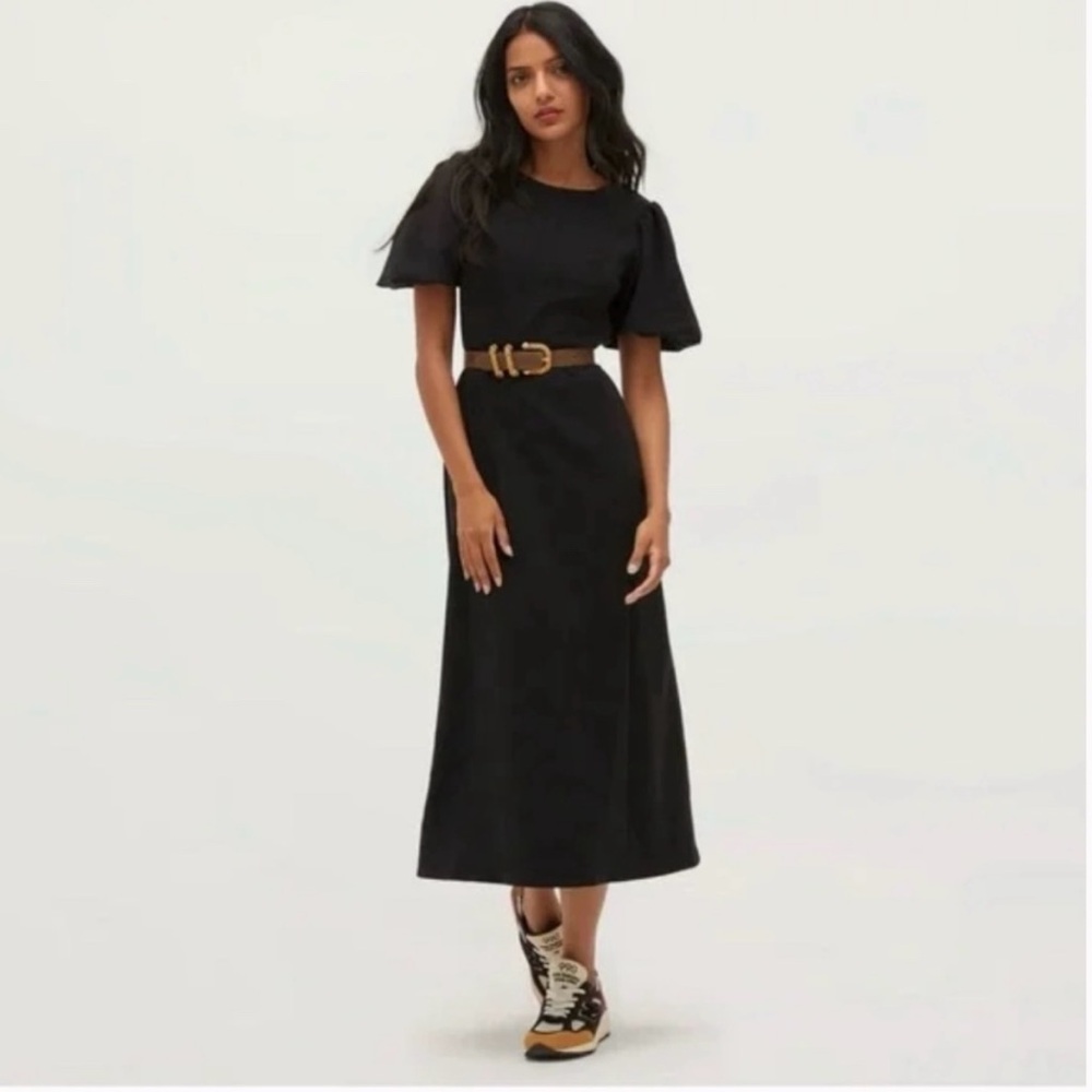 Hill House The Constance Midi Dress Black Sz XS NWT